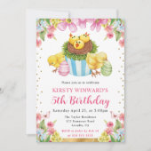 水の色イースターチックス春5th誕生日 招待状 (正面)