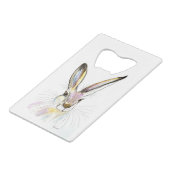 水の色イースターハレうさぎ動物素朴かわいい クレジットカード栓抜き (正面アングル)