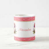 水の色イースターバニストライプのー縁ど コーヒーマグカップ (中央)