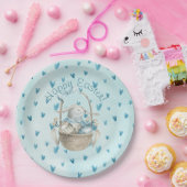 水の色イースターバニーとバスケット ペーパープレート (パーティー)