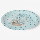 水の色イースターバニーとバスケット ペーパープレート (アングル)