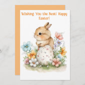 水の色イースターバニーのグリーティングカード シーズンカード (正面/裏面)
