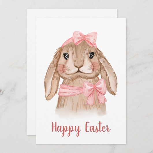 水の色イースターバニーウサギ シーズンカード (正面/裏面)