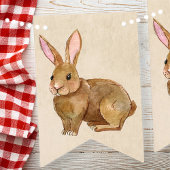 水の色イースターバニーウサギ。 バンティングフラッグ