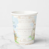 水の色イースターバニーエッグバスケット素朴ウッド 紙コップ (左)