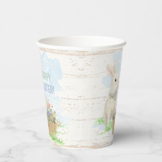 水の色イースターバニーエッグバスケット素朴ウッド 紙コップ (右)