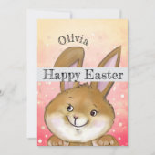 水の色イースターバニーキッズピンク シーズンカード (正面)