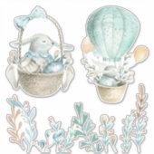 水の色イースターバニーズバスケット白ま澄んたは シール (正面)