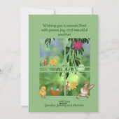 水の色イースターバニーチキンカスタムメッセージ シーズンカード (裏面)