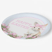 水の色イースターバニーチューリップ ペーパープレート (アングル)