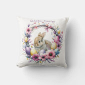 水の色イースターバニーパーソナライズされた クッション (正面)