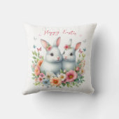 水の色イースターバニーパーソナライズされた クッション (裏面)