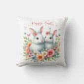 水の色イースターバニーパーソナライズされた クッション (正面)