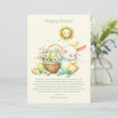 水の色イースターバニーパーソナライズされた シーズンカード (スタンド正面)