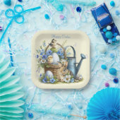 水の色イースターバニーパーソナライズされた ペーパープレート (パーティー)