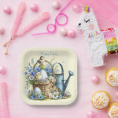 水の色イースターバニーパーソナライズされた ペーパープレート (パーティー)