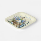 水の色イースターバニーパーソナライズされた ペーパープレート (傾斜あり)