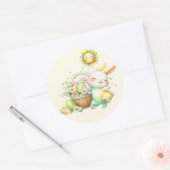 水の色イースターバニーパーソナライズされた ラウンドシール (封筒)