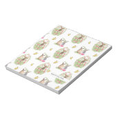 水の色イースターバニーフローライースターエッグ ノートパッド (回転)