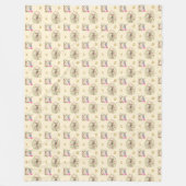 水の色イースターバニーフローライースターエッグ フリースブランケット (正面)