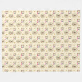 水の色イースターバニーフローライースターエッグ フリースブランケット (正面(横))