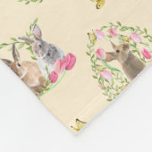 水の色イースターバニーフローライースターエッグ フリースブランケット (角)