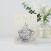 水の色イースターバニーinティーカップ ポストカード (スタンド正面)
