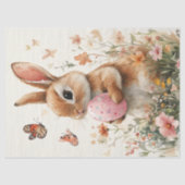 水の色イースターバニ絵を描ーと卵と花 薄葉紙 (正面)