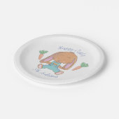 水の色イースターブラウンバニーホワイト紙プレート ペーパープレート (アングル)