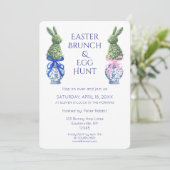水の色イースターブランチと卵の狩りバニー 招待状 (スタンド正面)