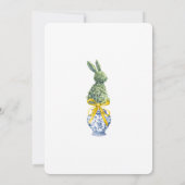 水の色イースターブランチと卵の狩りバニー 招待状 (裏面)