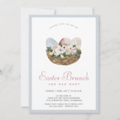 水の色イースターブランチと卵の狩り 招待状 (正面)
