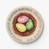 水の色イースターブランチ家族の伝統 ペーパープレート (正面)