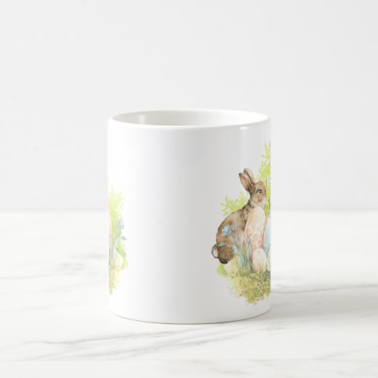 水の色イースター卵とバニー コーヒーマグカップ (中央)