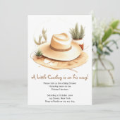 水の色ウェスタンアドベンチャーボーイ赤ちゃんシャワー 招待状 (スタンド正面)