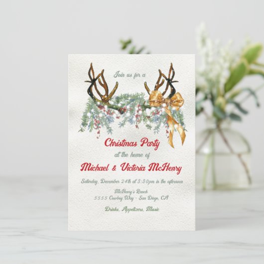 水の色ウェスタンアントラークリスマスパーティー 招待状 (スタンド正面)