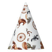 水の色ウェスタンキッドアート パーティーハット (裏面)