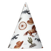 水の色ウェスタンキッドアート パーティーハット (左)