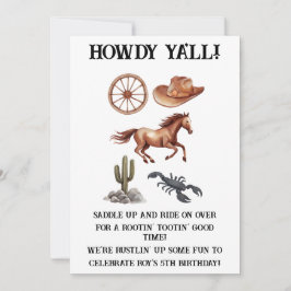 水の色ウェスタンキッドアート 招待状