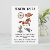 水の色ウェスタンキッドアート 招待状 (スタンド正面)