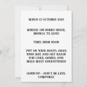 水の色ウェスタンキッドアート 招待状 (裏面)