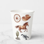 水の色ウェスタンキッドアート 紙コップ (裏面)