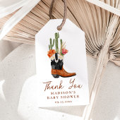 水の色ウェスタンブーツベビーシャワー ギフトタグ