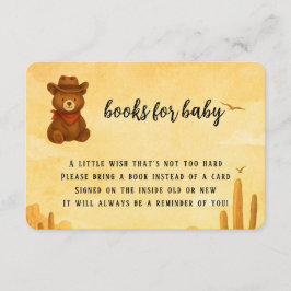 水の色ウェスタンベビーシャワーカウボーイブックリクエスト エンクロージャーカード