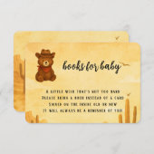 水の色ウェスタンベビーシャワーカウボーイブックリクエスト エンクロージャーカード (正面/裏面)