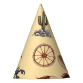 水の色ウエスタンキッドアートタン パーティーハット (正面)