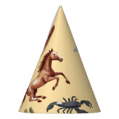 水の色ウエスタンキッドアートタン パーティーハット (左)