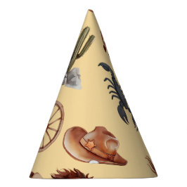 水の色ウエスタンキッドアートタン パーティーハット