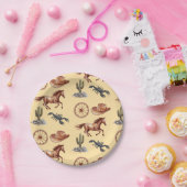 水の色ウエスタンキッドアートタン ペーパープレート (パーティー)