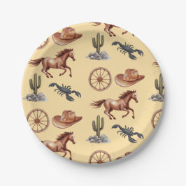 水の色ウエスタンキッドアートタン ペーパープレート